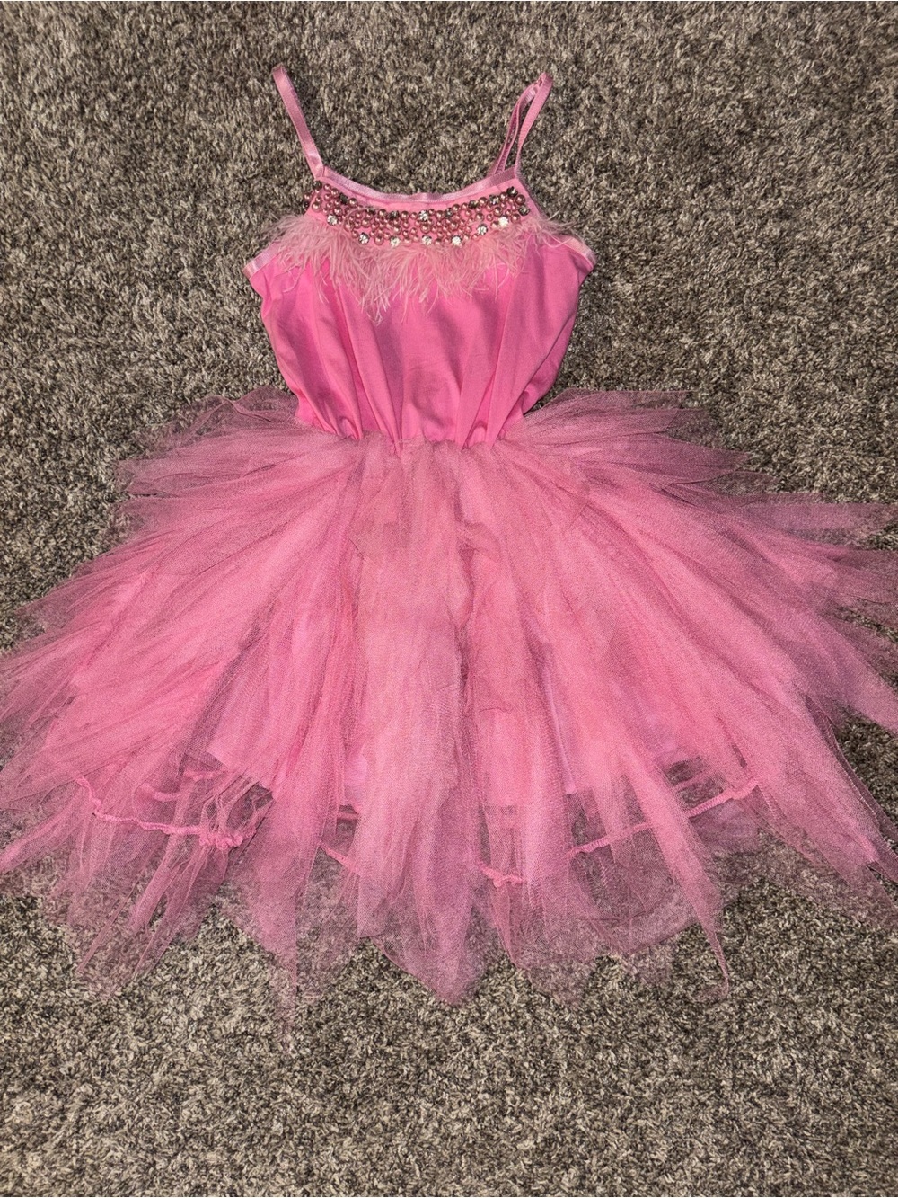 Lola + The Boys Pink Feather & Jewel Tulle Dance Costume